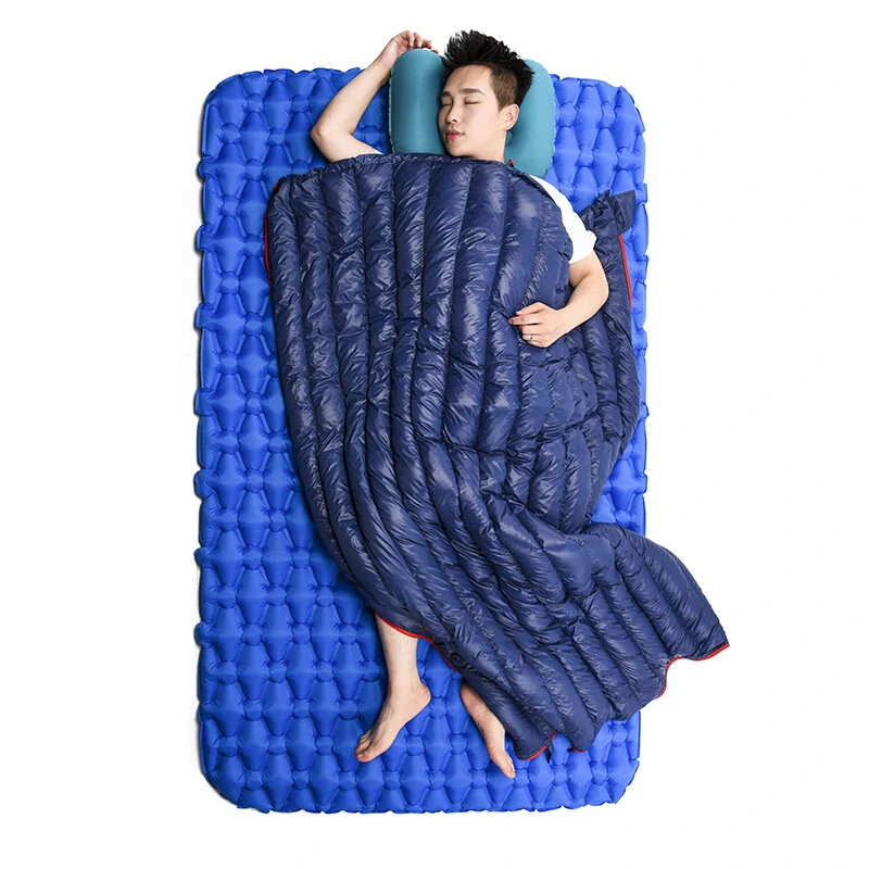 (image for) Down Sleeping Bag Outdoor Adult Children Camping Ultra Light Portable Patchwork Double Indoor Four Seasons Warm Duck Down Hiking Camping Sleeping Bag